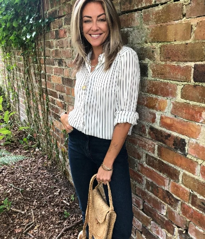 Ivory Pinstripe Blouse