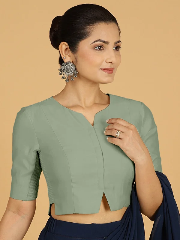 Rekha x Rozaana | Long Saree Blouse in Mint Green