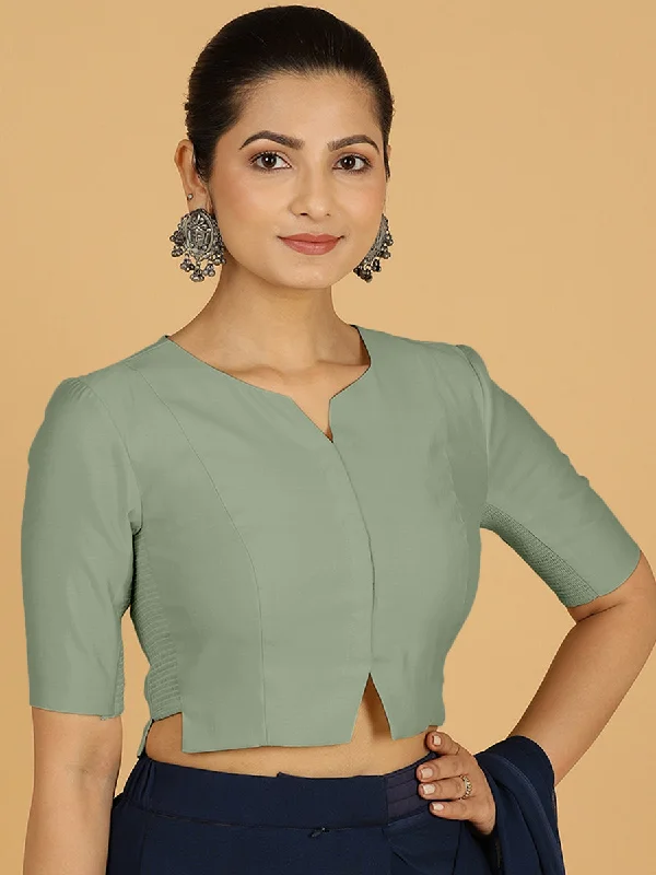 Rekha x Rozaana | Long Saree Blouse in Mint Green