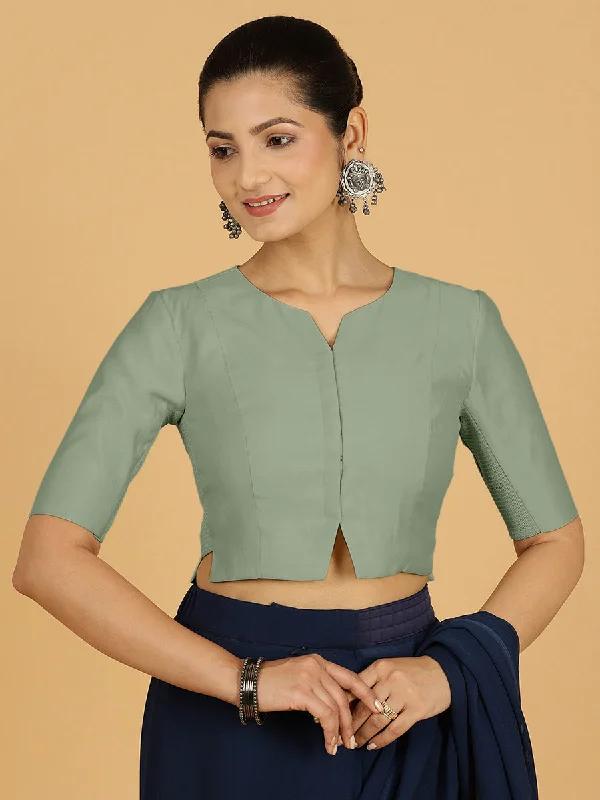 Rekha x Rozaana | Long Saree Blouse in Mint Green