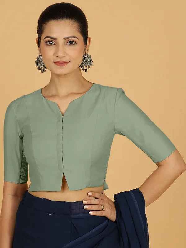 Rekha x Rozaana | Long Saree Blouse in Mint Green