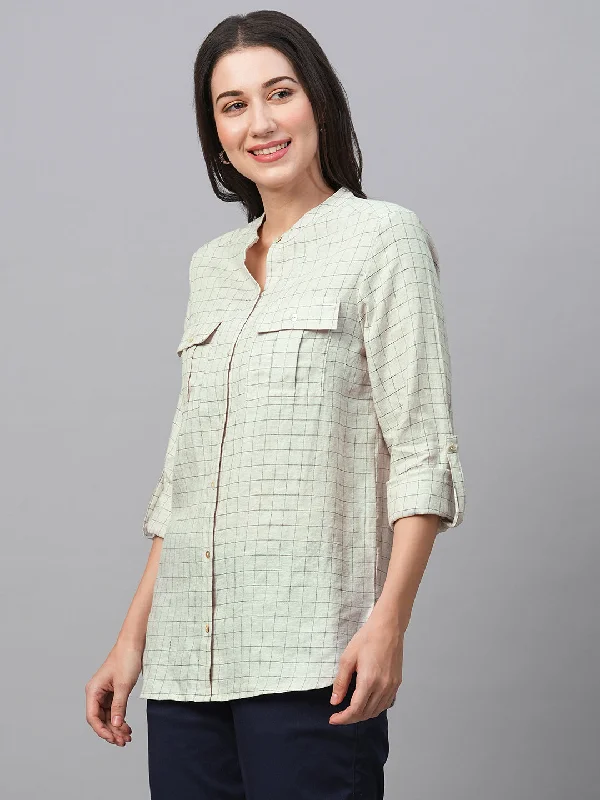 Women's Natural Linen Excel Regular Fit Blouse