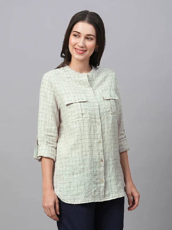 Women's Natural Linen Excel Regular Fit Blouse