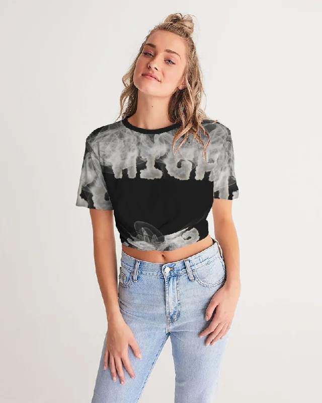 HIGH GRADE Women's Twist-Front Cropped Tee