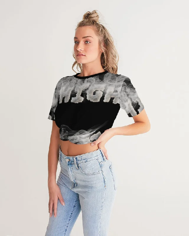 HIGH GRADE Women's Twist-Front Cropped Tee