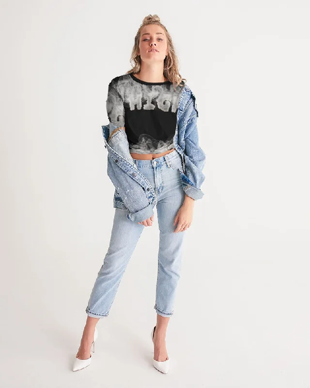 HIGH GRADE Women's Twist-Front Cropped Tee