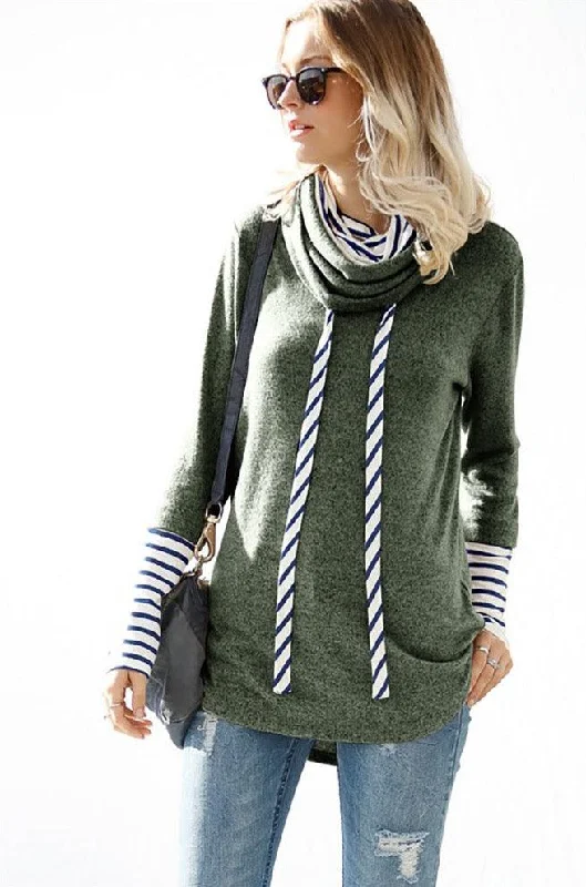 Mock Neck Double Layered Knit Sweater