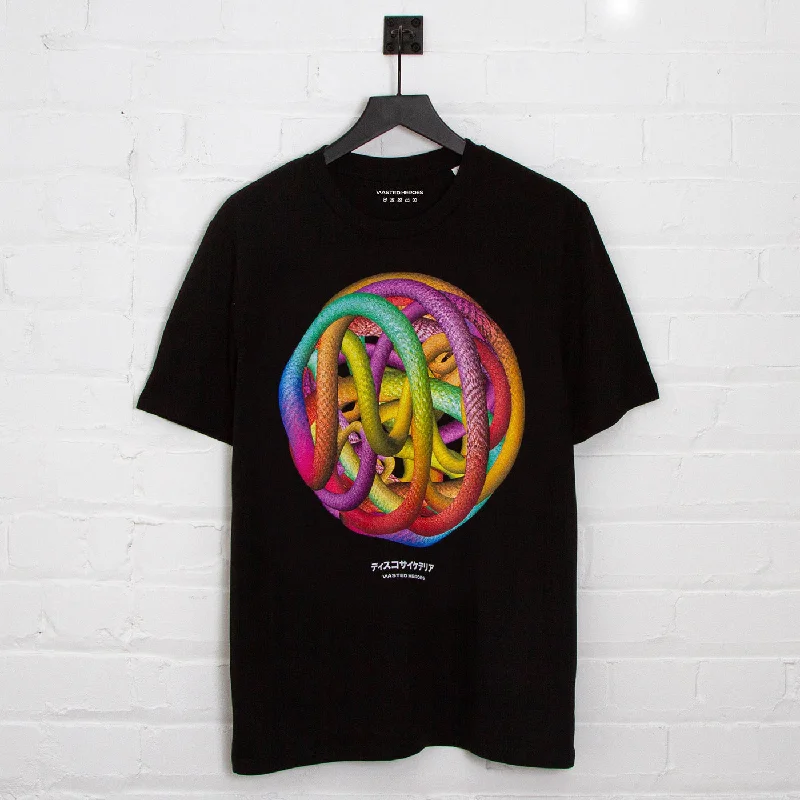 039 Disco Psychedelia Front Print - Tshirt - Black