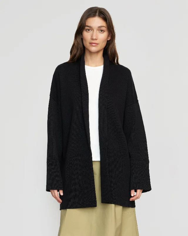 Carla Organic Cotton Split-Back Cardigan