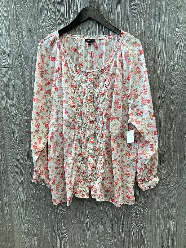 Floral Print Blouse Long Sleeve Talbots, Size 3x