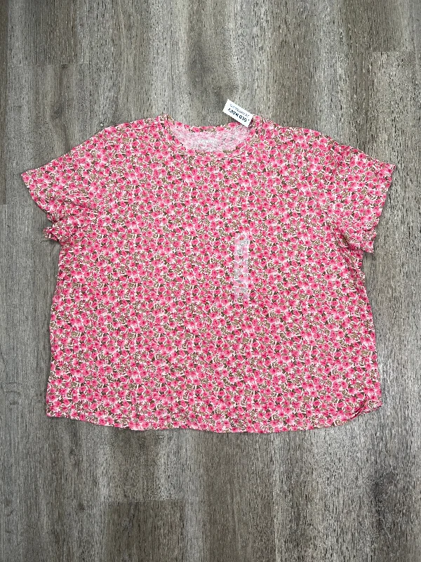 Floral Print Top Short Sleeve Basic Old Navy, Size 2x