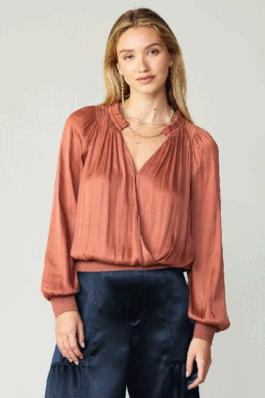 Ruffled Surplice Blouse