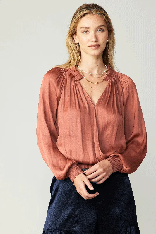 Ruffled Surplice Blouse