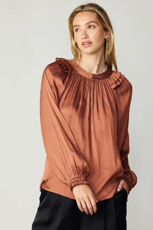 Ruffled Crewneck Blouse