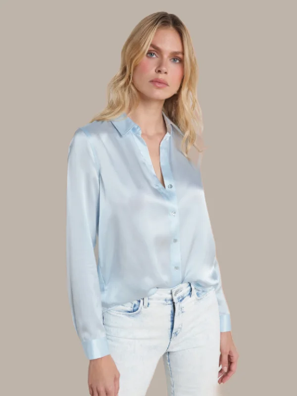 L'Agence Tyler Long Sleeve Blouse Ice Water