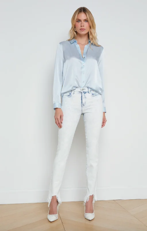 L'Agence Tyler Long Sleeve Blouse Ice Water