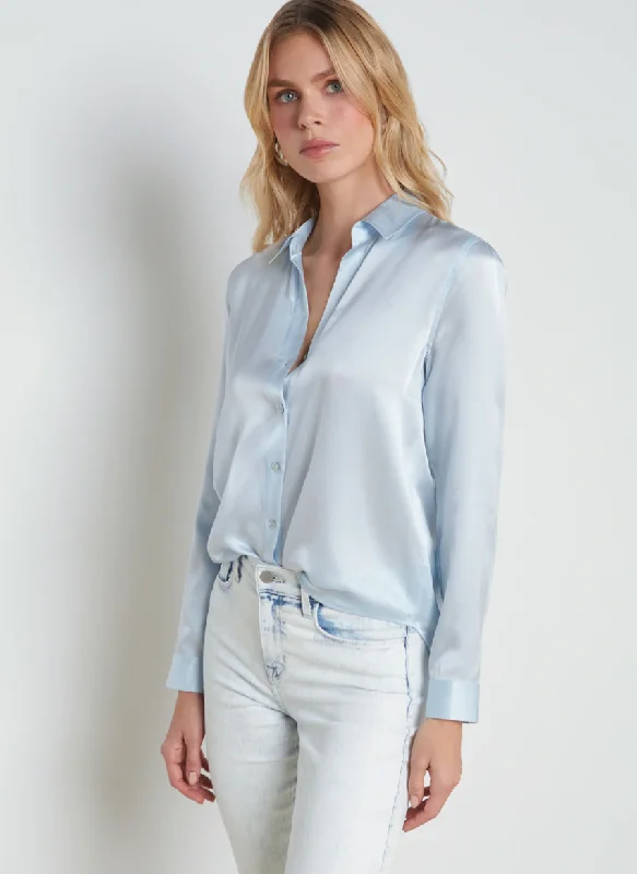 L'Agence Tyler Long Sleeve Blouse Ice Water