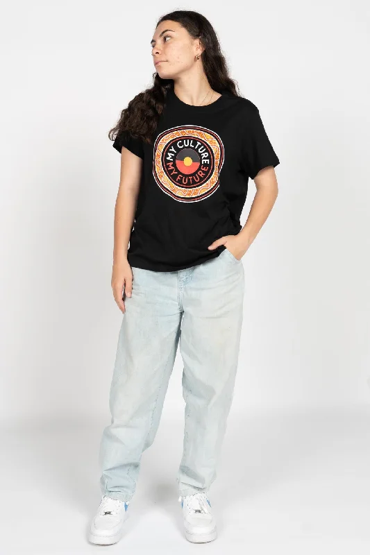 Our Bloodline Black Cotton Crew Neck Women's T-Shirt