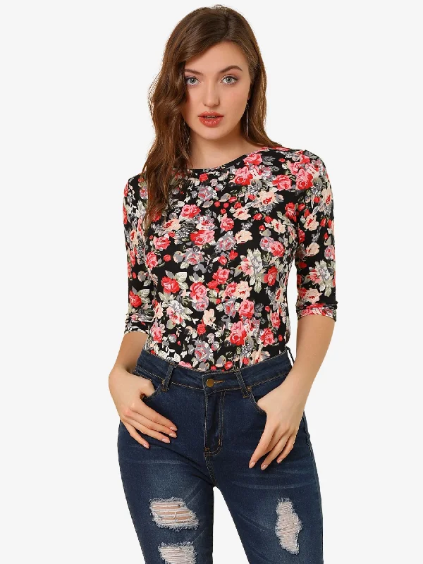 Black-Floral / M