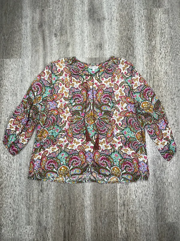 Paisley Print Blouse 3/4 Sleeve Liverpool, Size Xl