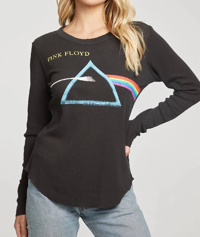 Pink Floyd Thermal Long Sleeve Top In Black