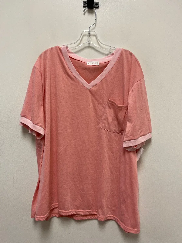 Pink Top Short Sleeve Clothes Mentor, Size 3x