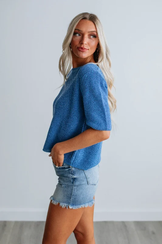 Ramia Knit Top - Royal Blue