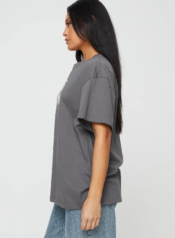 Take Care Oversized Tee Grey