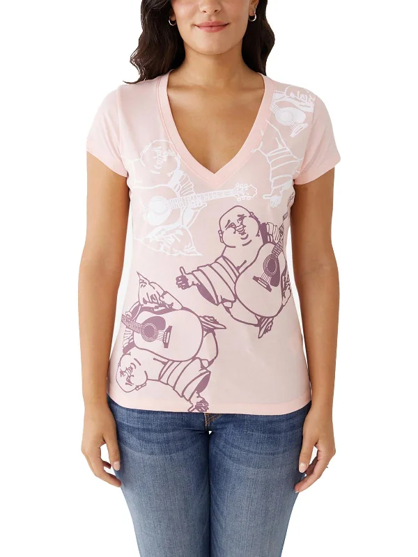 Womens Graphic V-Neck T-Shirt