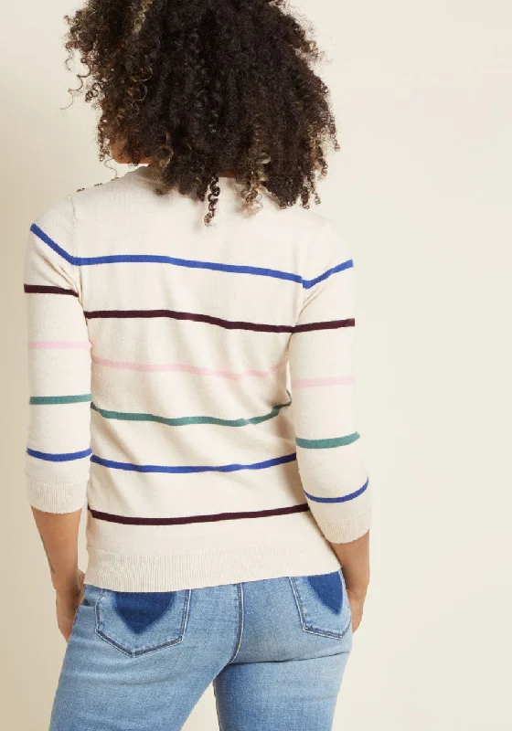 Charter School Pullover Sweater in Simple Stripes