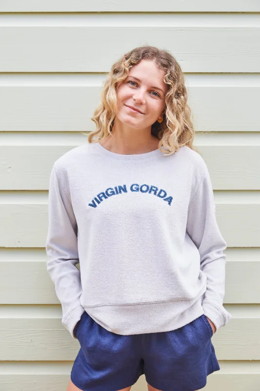 Virgin Gorda Applique Ultimate Beach Sweatshirt - Pelican Grey