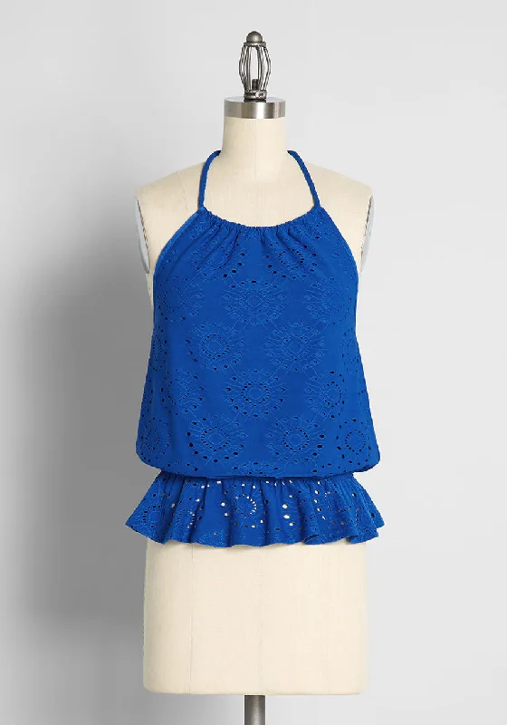 Sought After in Sapphire Halter Top