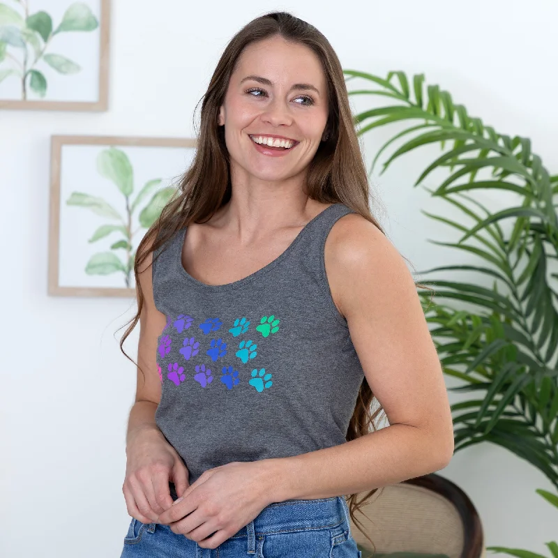 Rainbow Paw Print Tank Top