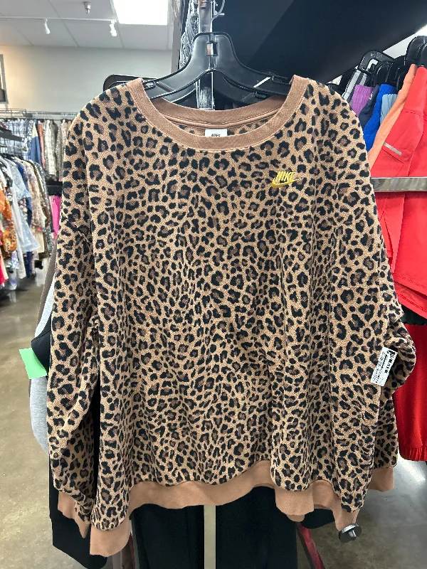 Athletic Sweatshirt Crewneck By Nike Apparel In Animal Print, Size: 3x