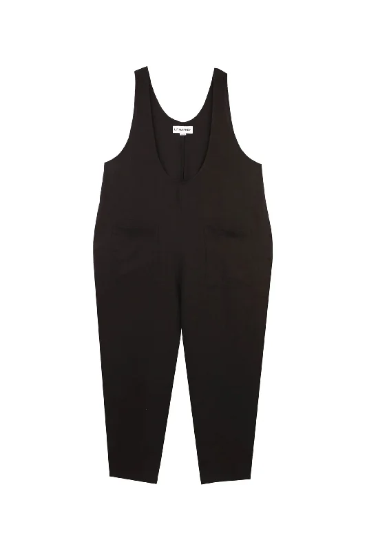 Basic Linen Jumpsuit (Black)