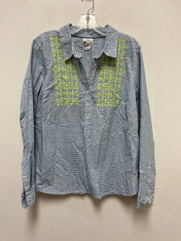 Blouse Long Sleeve By Stylus In Blue & Green, Size: Xl