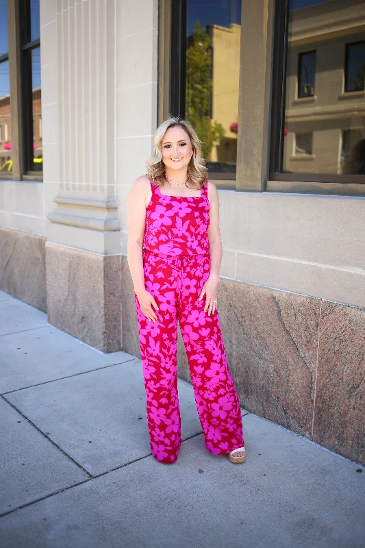 Bright Pink Floral Tank Top | Boutique Elise | Portia