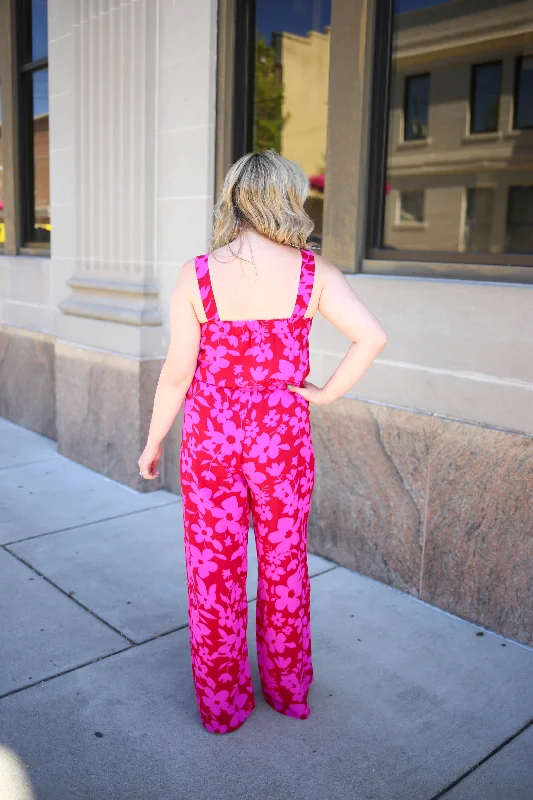 Bright Pink Floral Tank Top | Boutique Elise | Portia