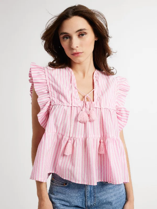 Chelsea Top in Bubblegum Stripe