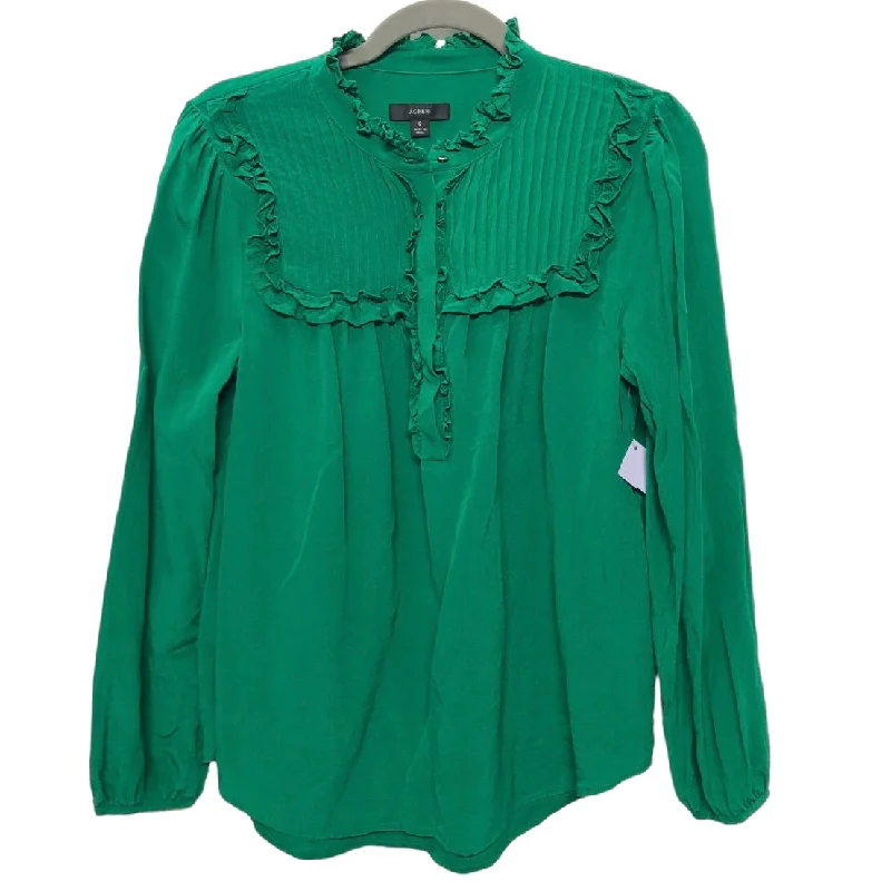 Green Blouse Long Sleeve J. Crew, Size S