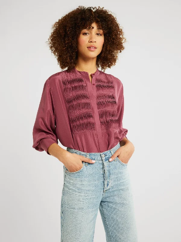 Keaton Top in Plum Washed Silk