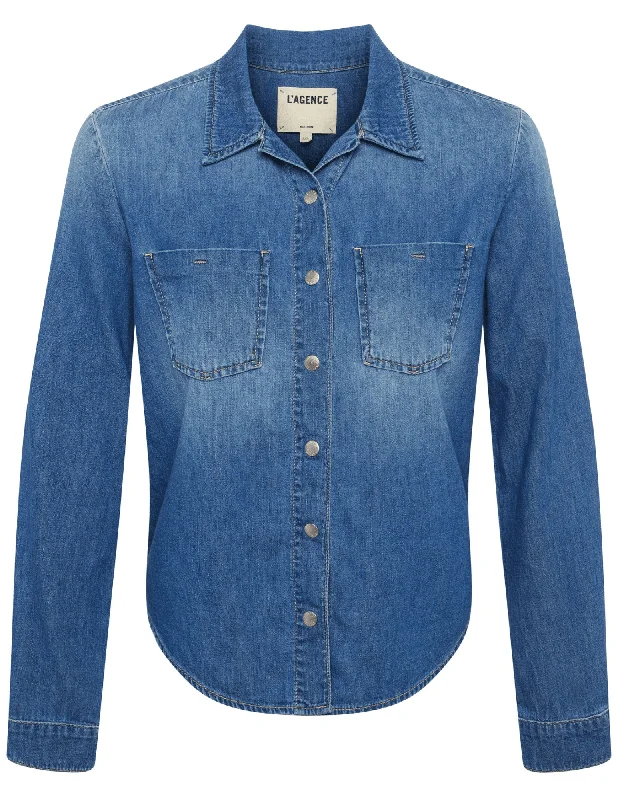 L'Agence Isla Long Sleeve Denim Shirt