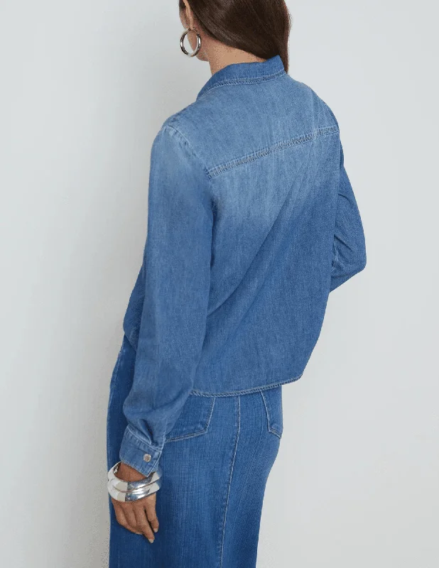 L'Agence Isla Long Sleeve Denim Shirt