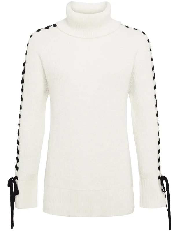 L'Agence Nola Lace Up Turtleneck Sweater