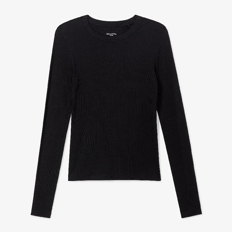 Malley Top - Organic Ribbed Pima Cotton :: Black