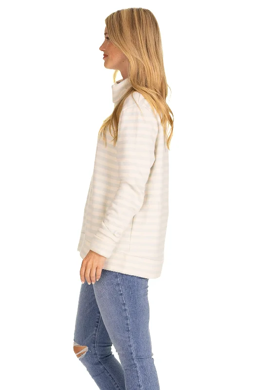 Minley Pullover In Light Blue & Cream Stripe