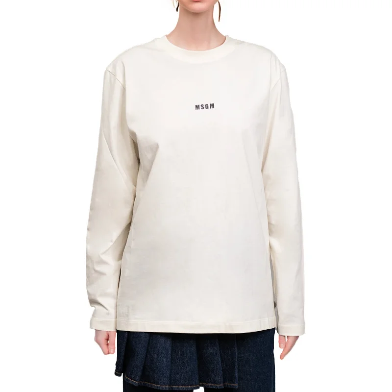 Women's Msgm Micrologo Print Off White