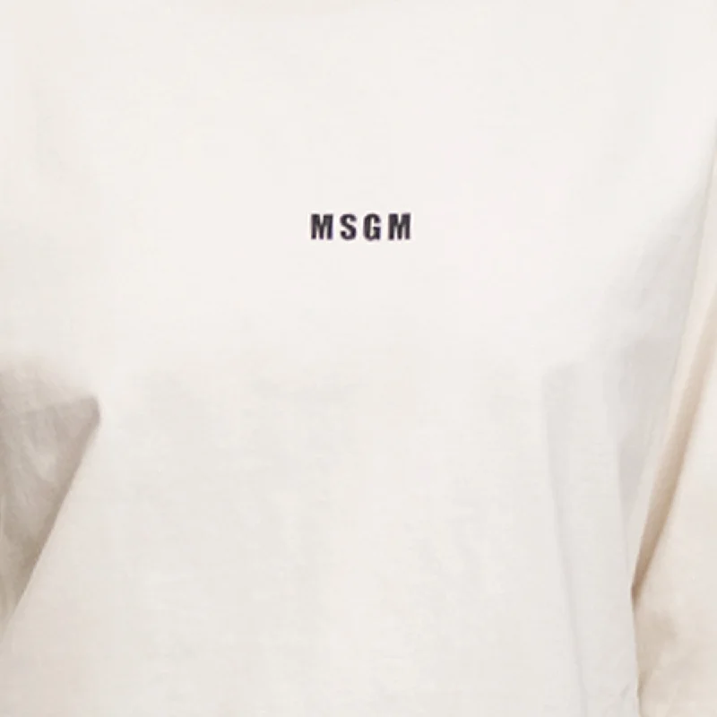 Women's Msgm Micrologo Print Off White