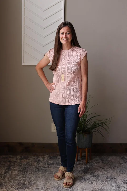 Pink Wavy Texture Top