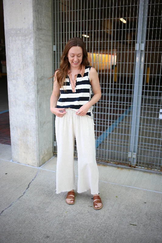 Stripe and Mixed Print Tank Top | Boutique Elise | Maria